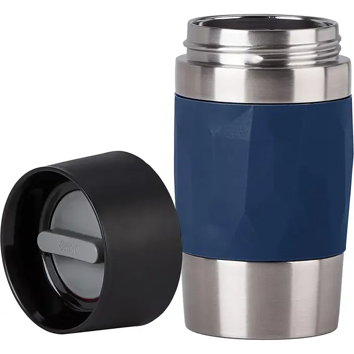 emsa travel mug compact thermal mug 0.3 liters (dark blue, screw cap) - slika 2