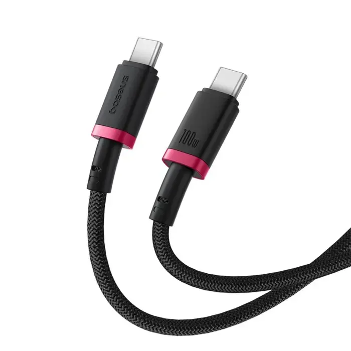 baseus dura type c to type c 100 w fast charging cable 2 m black, red - slika 4