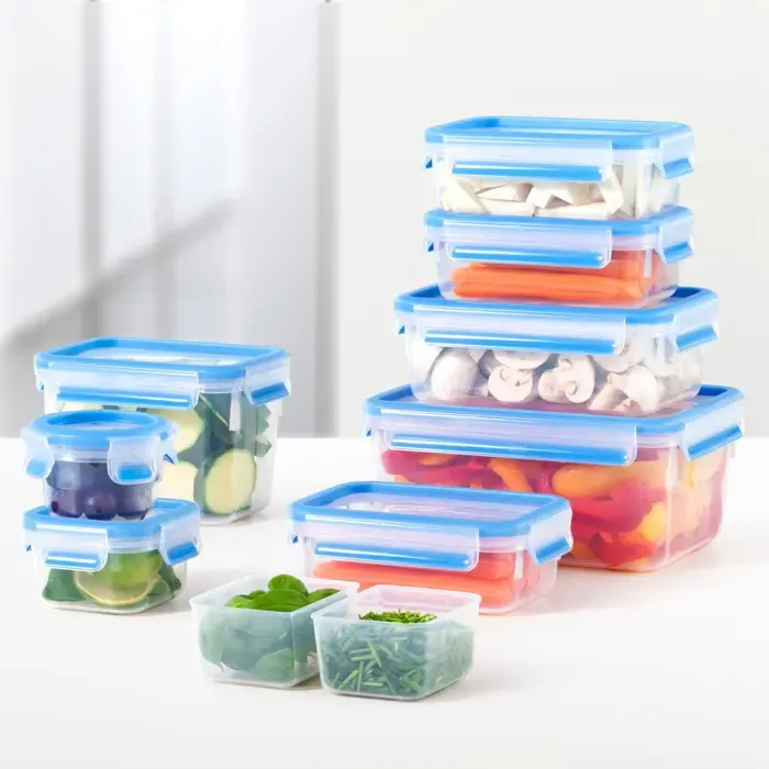 emsa clip & close food storage container (transparent / blue, 2.3 liters, large format) - slika 5