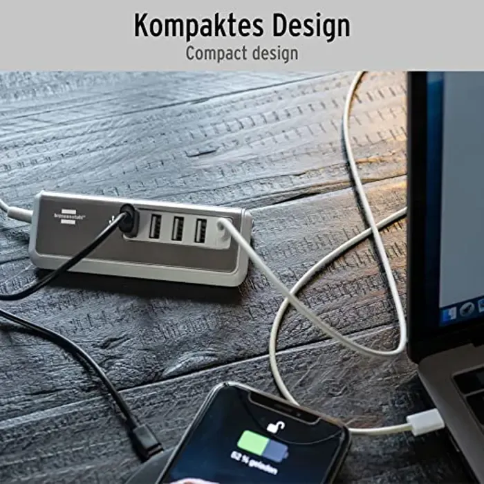 brennenstuhl estilo usb multi-charger (white/stainless steel, 5x usb, pd 20 watt) - slika 3