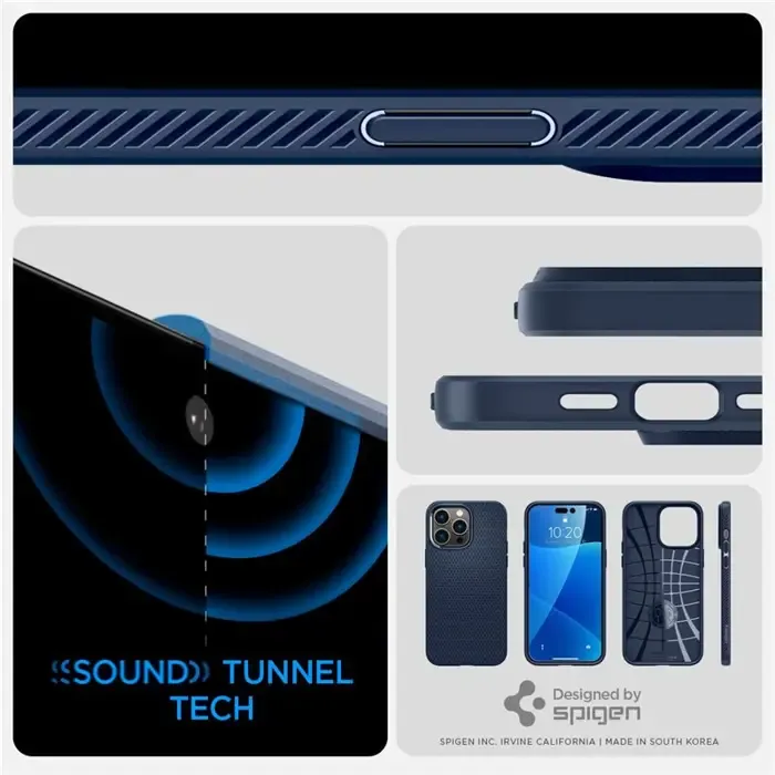 spigen liquid air, zaštitna maska za telefon, tamno plava - iphone 14 pro max - slika 5