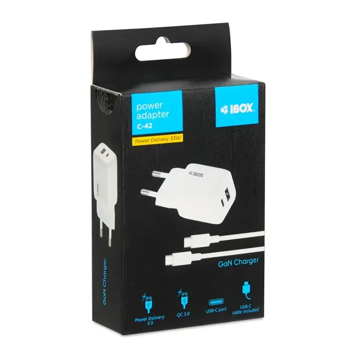 ibox c-42 gan pd33w wall charger, white - slika 5