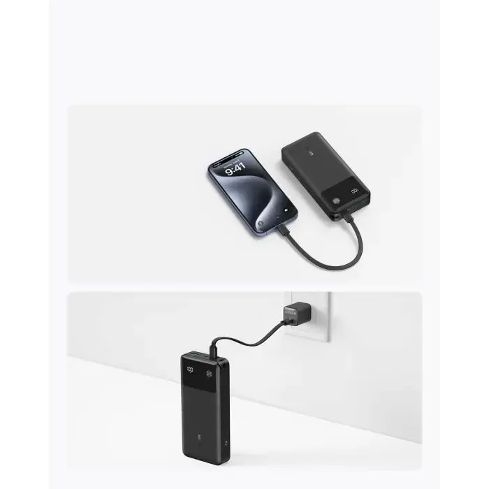 anker powerbank 20000 mah, 30w with included usb-c cable, black - slika 3