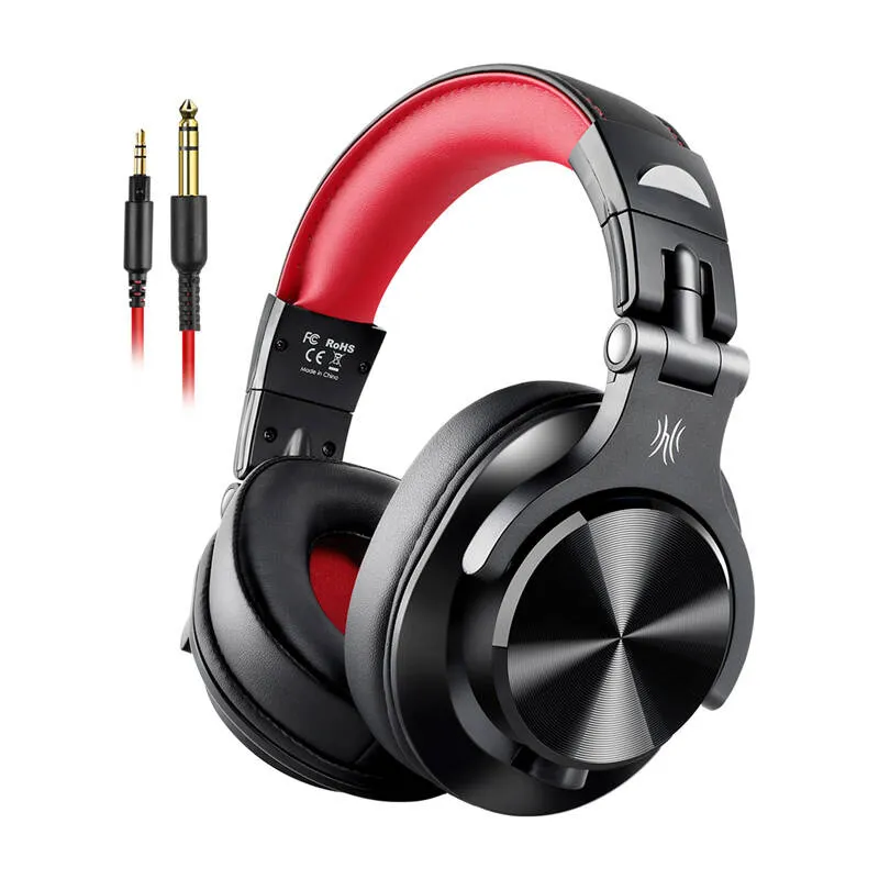 oneodio a71 wired headphones (black and red) - slika 2