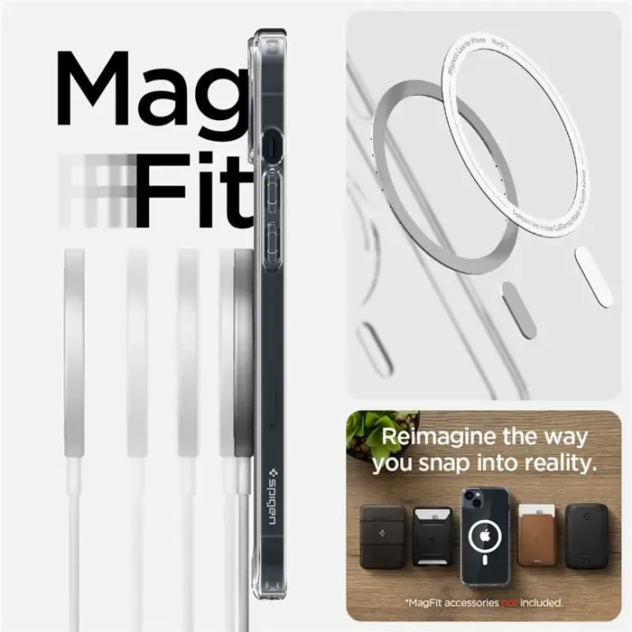spigen crystal hybrid magsafe, zaštitna maska za telefon, prozirno-bijela - iphone 14 plus (acs04656) - slika 5