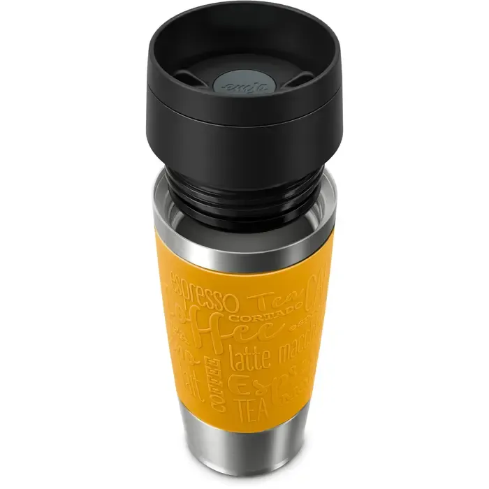emsa travel mug classic thermal mug (yellow/stainless steel, 0.36 liters) - slika 3