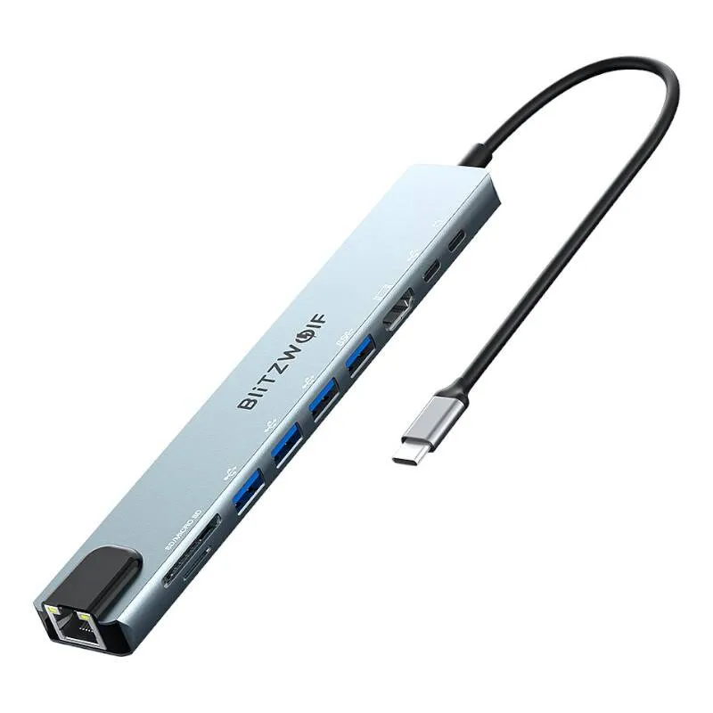 docking station blitzwolf bw-th5 10in1 usb-c (silver) - slika 1