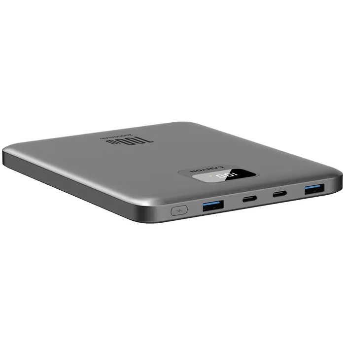 canyon power bank pb-2008 led flat 20000 mah pd100w qc3.0 dark grey - slika 3