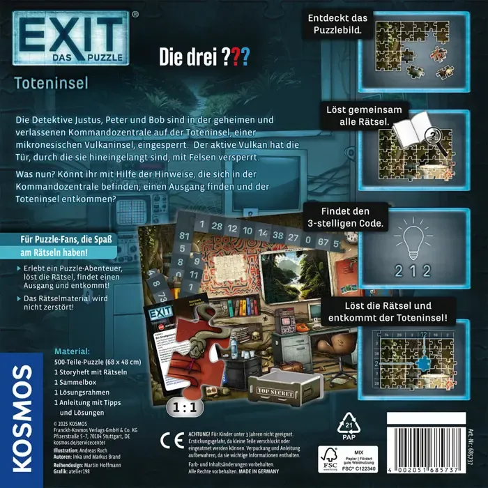 kosmos exit - the puzzle: the three ??? island of the dead (500 pieces) - german edition - slika 2