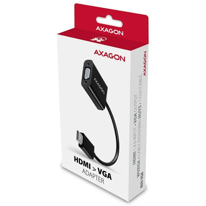 axagon rvh-vgn, hdmi auf vga reduction / adapter, wuxga - black rvh-vgn - slika 3
