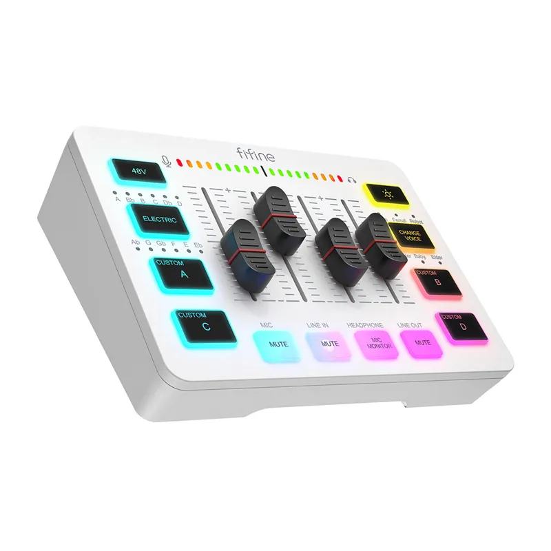 fifine sc3w audio mixer (white) - slika 3