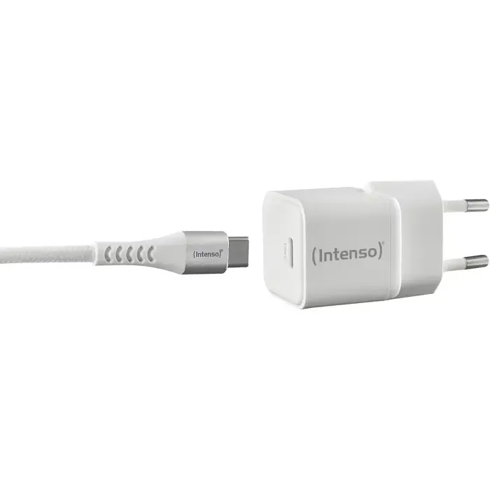 intenso power adapter w30c gan + c315c usb-c cable (white, 30 watts) - slika 2