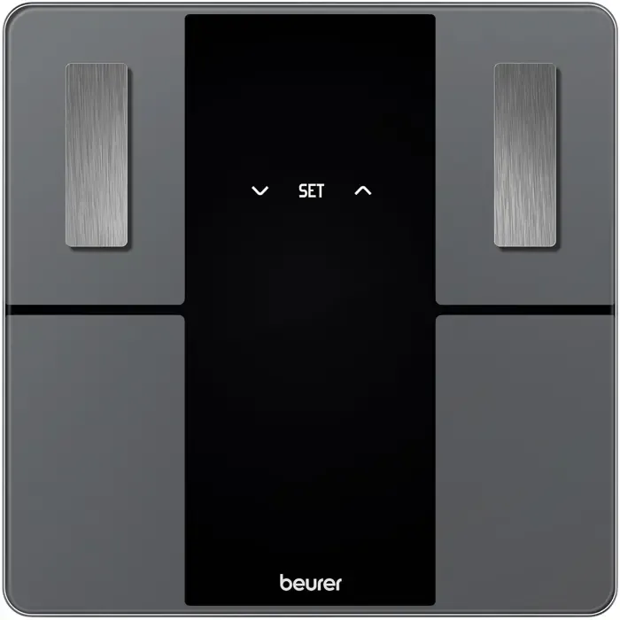 beurer diagnostic scale bf 500 super black edition (grey/black, bluetooth) - slika 1