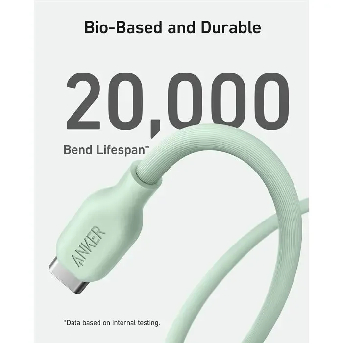 anker 541 bio usbc-ltg 1.8m cable green - slika 2