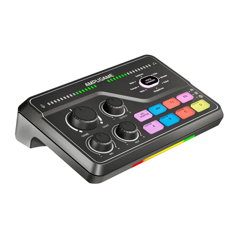 fifine sc8 rgb gaming mixer (black) - slika 2