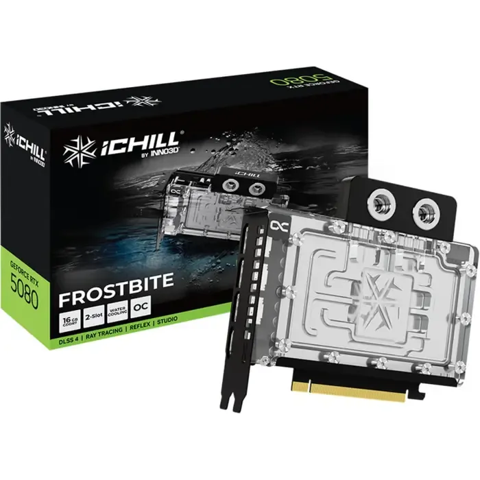 inno3d geforce rtx 5080 ichill frostbite, graphics card dlss 4, 3x displayport, 1x hdmi 2.1 - slika 1