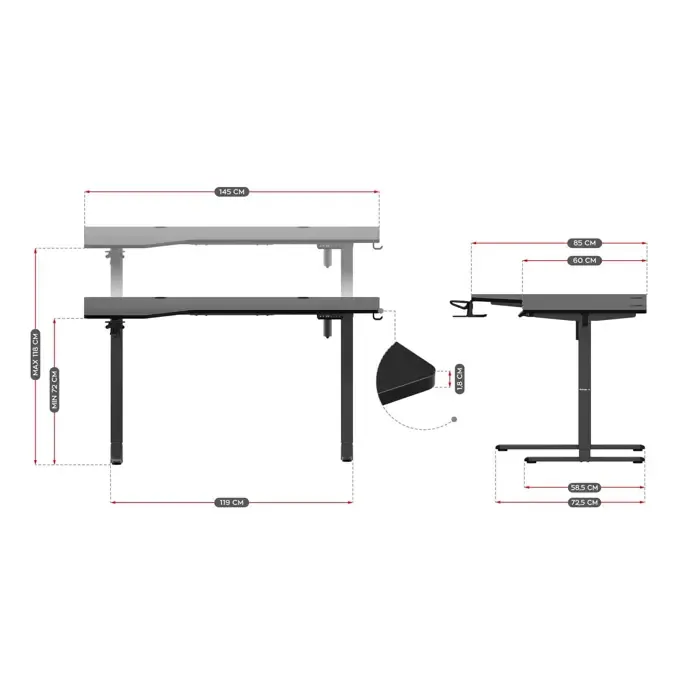 electric desk - huzaro hero 9.1 - slika 2