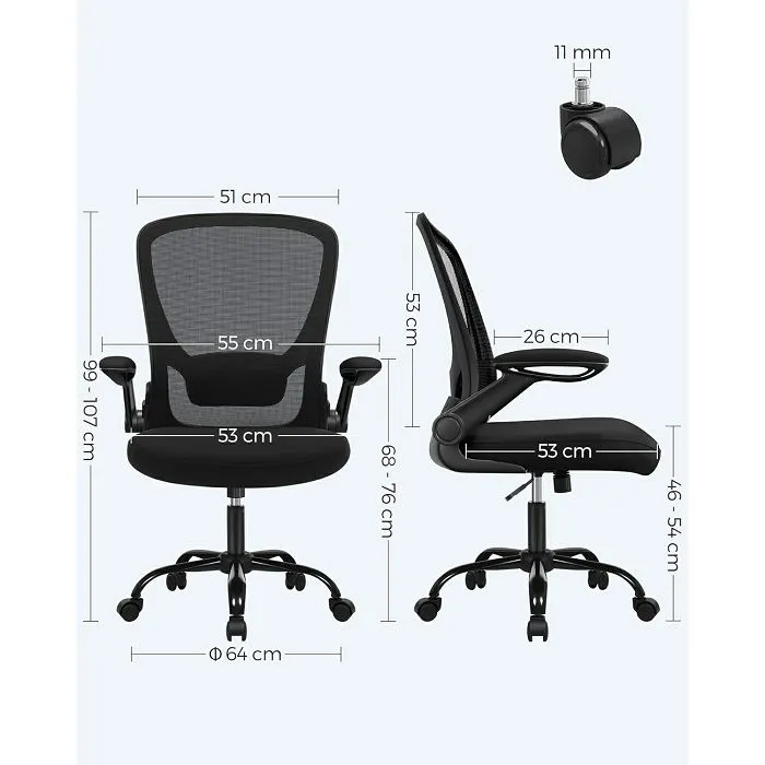 songmics office chair obn37bkv2 - slika 5