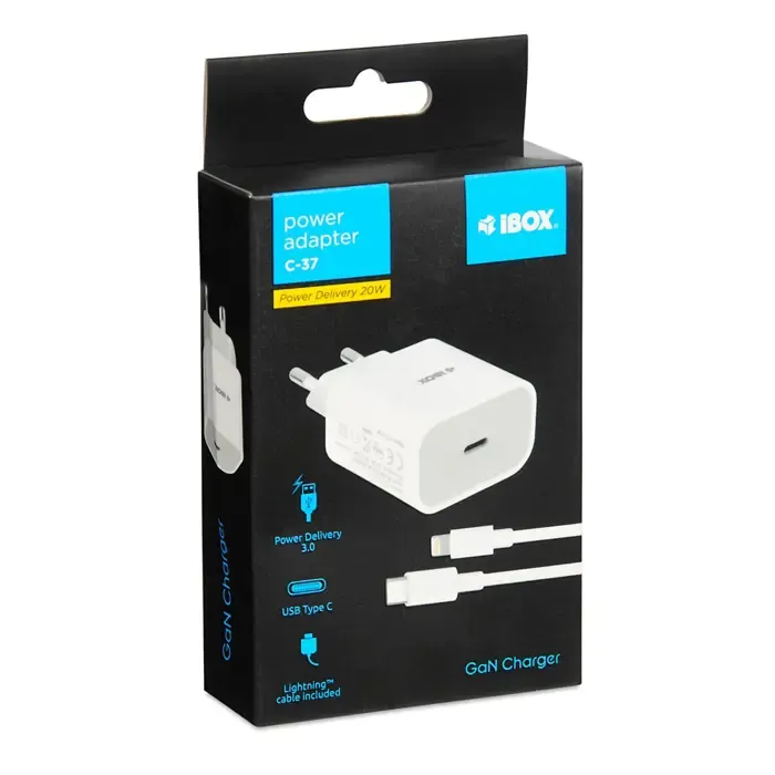 wall charger ibox c-37 gan pd20w, white - slika 5