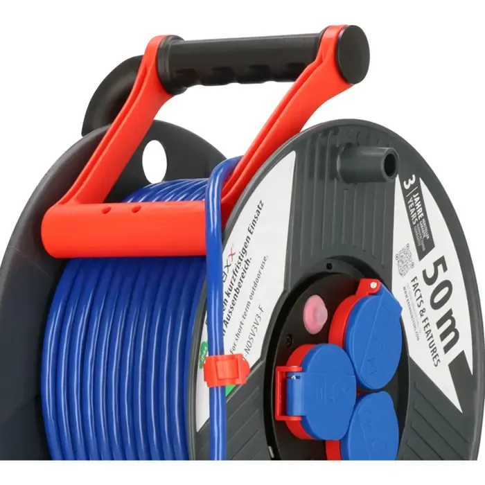 brennenstuhl garant ip44 outdoor cable reel, 3-fold (black/blue, 50 meters) - slika 4