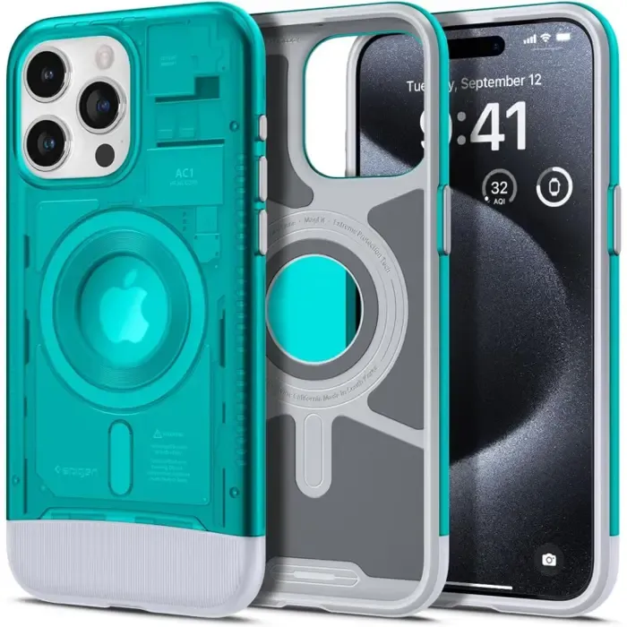 spigen classic c1 magsafe, bondi blue - iphone 15 pro - slika 2