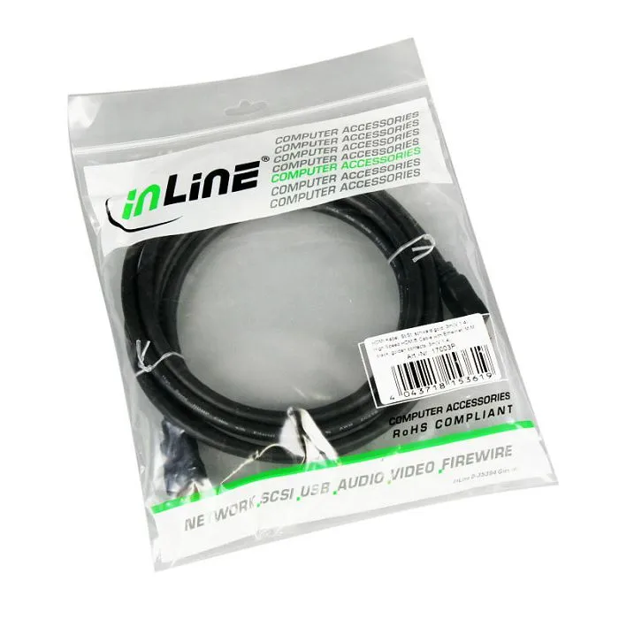 inline hdmi kabel high speed mit ethernet, black - 3m 17003p - slika 3