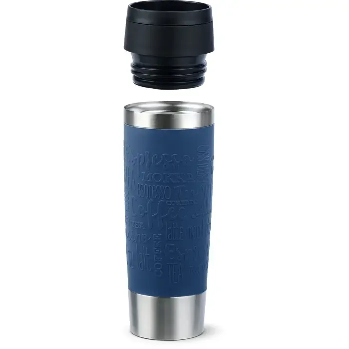 emsa travel mug classic grande thermal mug (dark blue/stainless steel, 0.5 liters) - slika 2