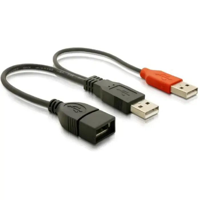 delock - y-splitter usb 2.0 - 23cm - in + out - slika 1