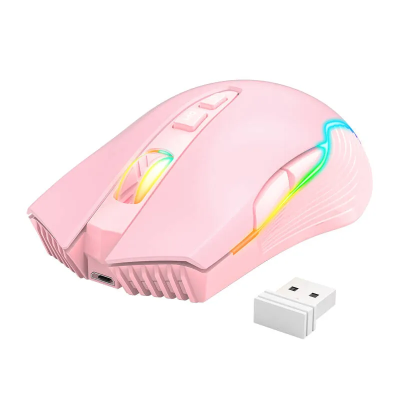 onikuma cw905 pink 2.4g wireless gaming mouse - slika 2