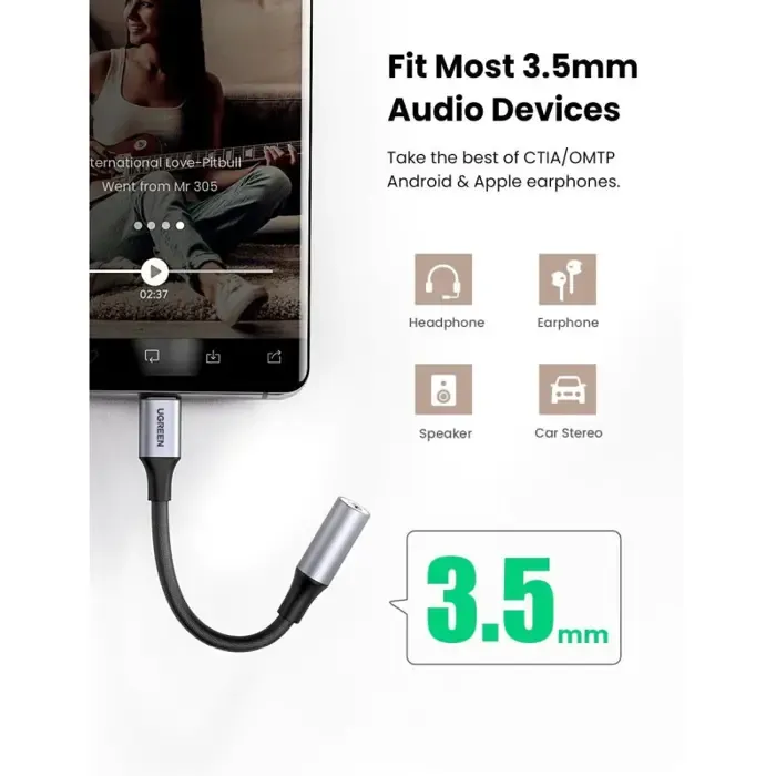 ugreen adapter usb-c na 3.5mm, 10cm - slika 4