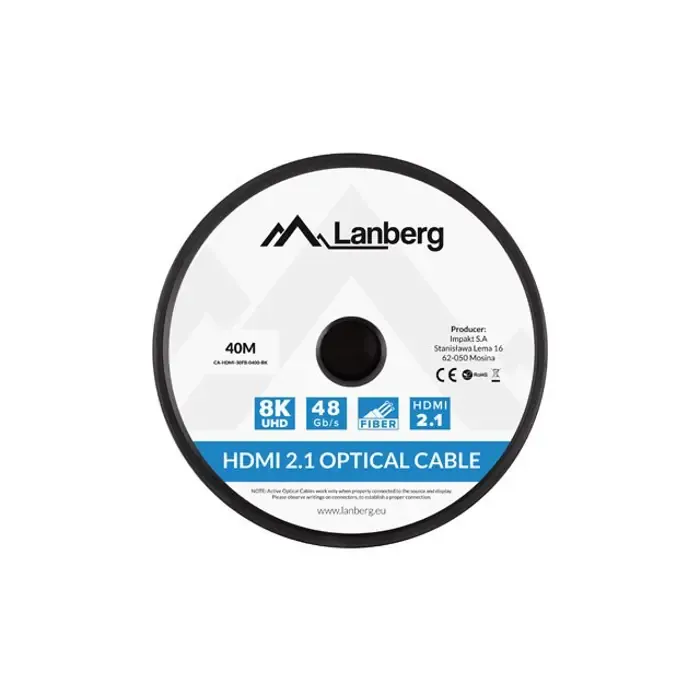 lanberg hdmi cable m/m v2.1 40m 8k optical aoc - slika 4