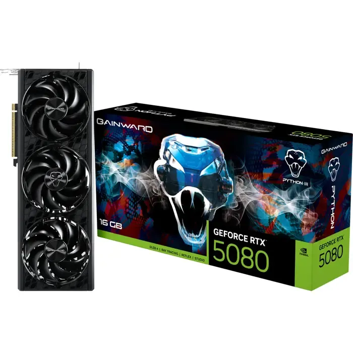 gainward geforce rtx 5080 python iii (dlss 4, 3x displayport, 1x hdmi 2.1) - slika 1