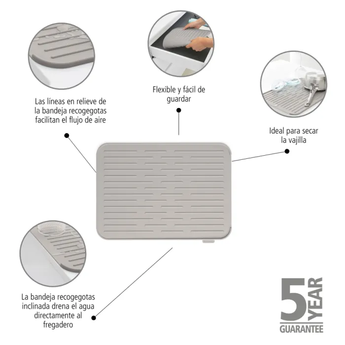 brabantia silicone dish drying mat gray 230042 - slika 4