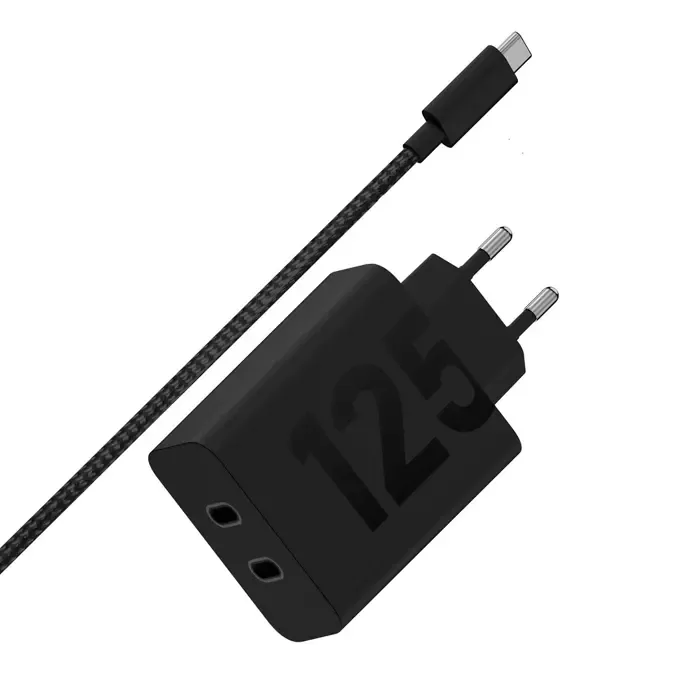 motorola turbopower 125w duo charger universal black ac fast charging indoor - slika 2