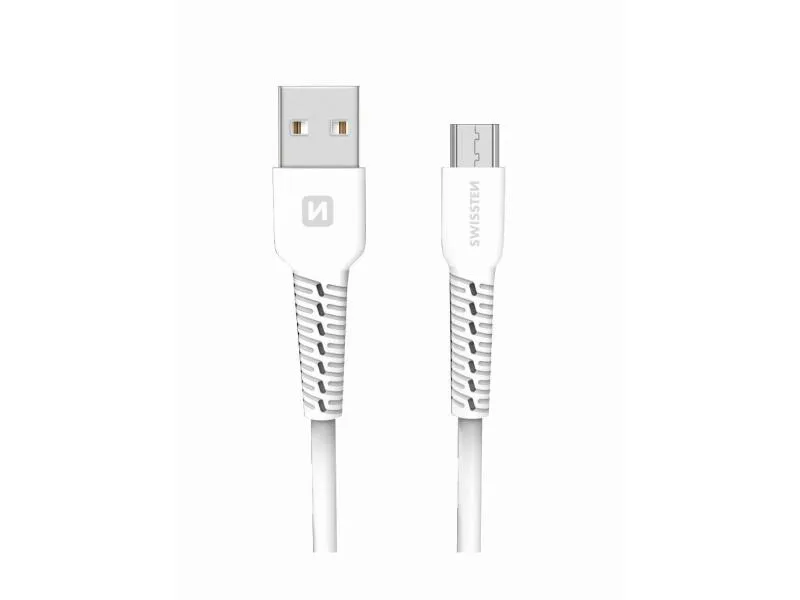 swissten kabel usb/microusb, 2a, 1m, bijeli - 03080085 - slika 1