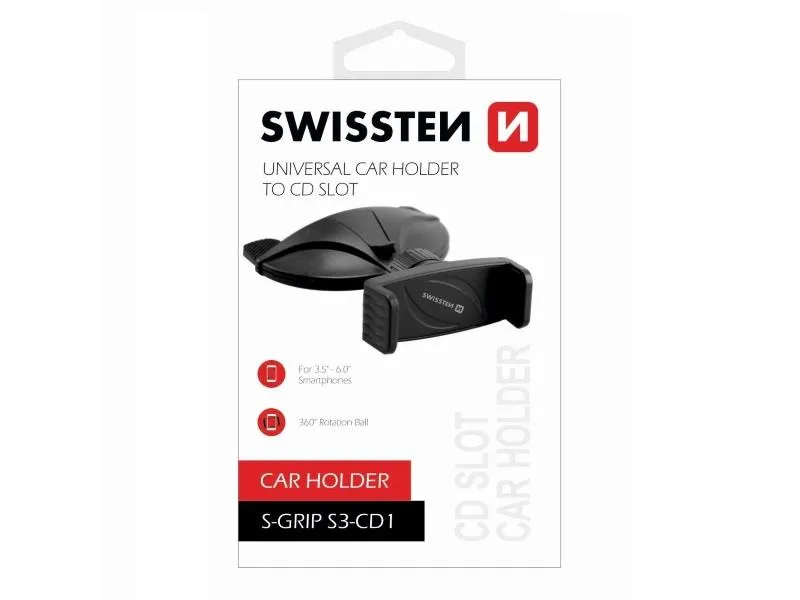swissten držač za mobitel, za cd utor s-grip s3-cd1 - 03030032 - slika 1