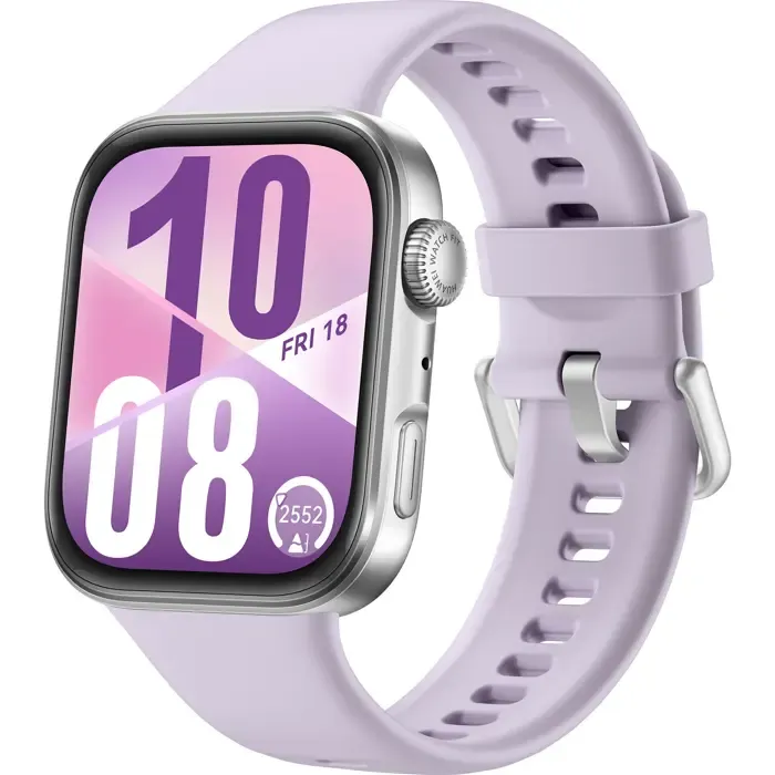 huawei watch fit 4 (seiya-b19f), smartwatch silver, purple fluoroelastomer strap - slika 3
