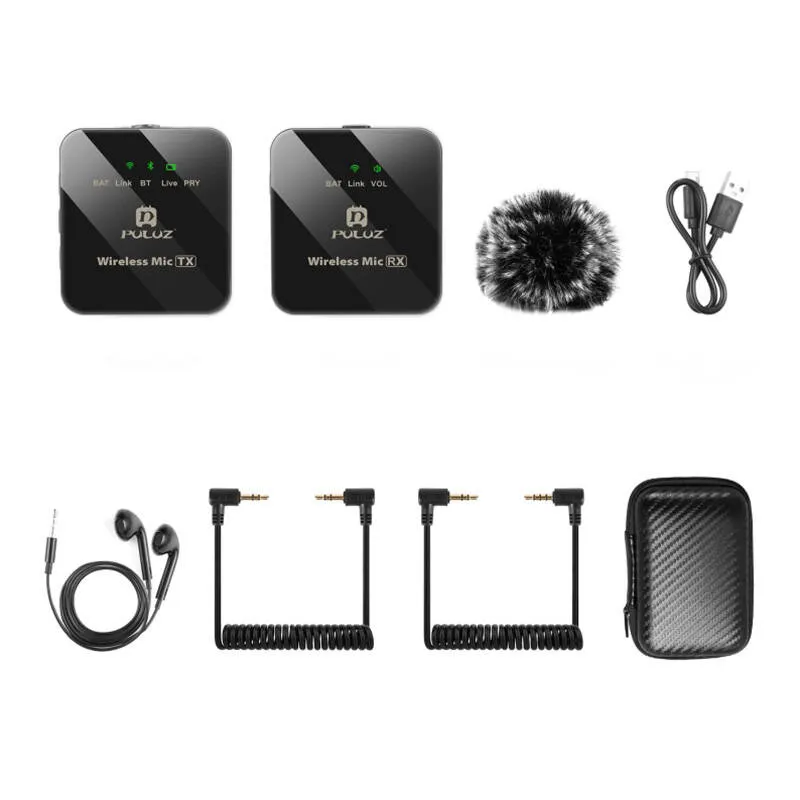 wireless lavalier microphone puluz 1 tx + 1 rx - slika 3