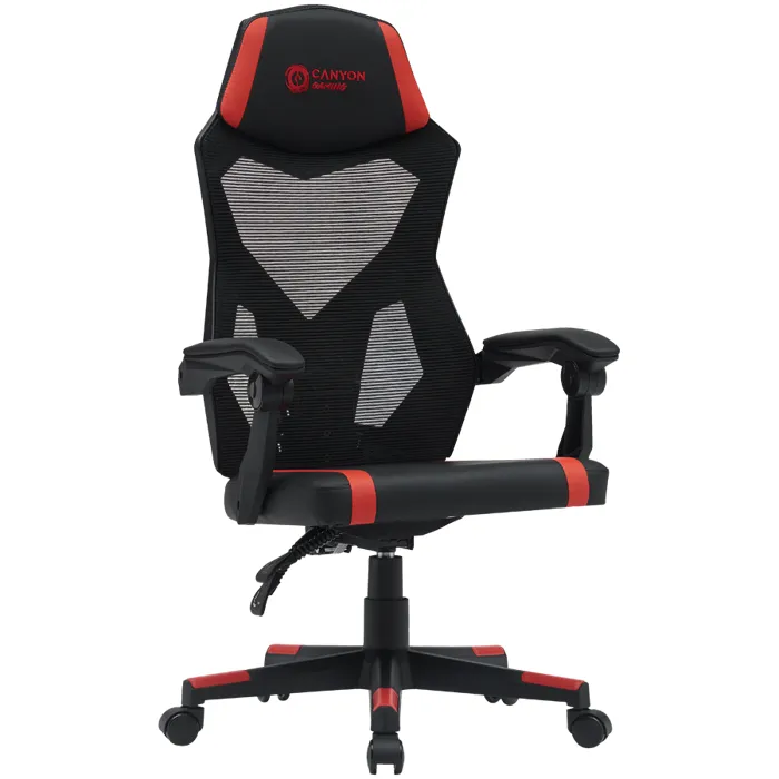 canyon gaming chair flow mch01 mesh black red - slika 2