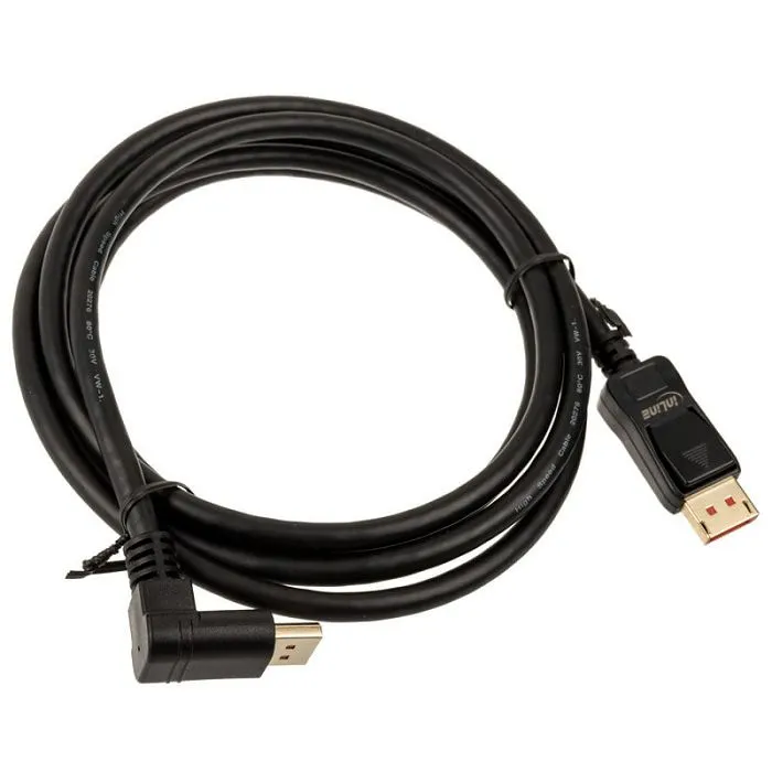 inline 8k (uhd-2) displayport kabel, nach unten gewinkelt, black - 2m 17152u - slika 2