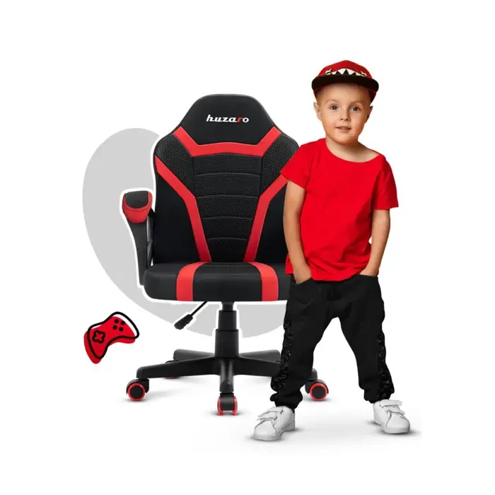 gaming chair for children huzaro ranger 1.0 red mesh, black, red - slika 2