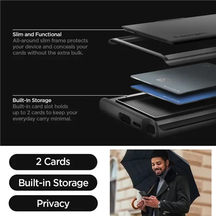 spigen slim armor cs, black zaštitna maska za telefon - samsung galaxy s24 ultra (acs07306) - slika 5