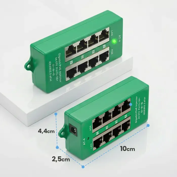 extralink gigabit poe injector 4 portowy active, 4 ports gigabit 802.3at/af, mode a - slika 5