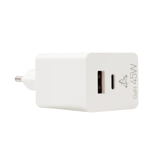 sbox usb-a/usb-c brzi zidni punjač hc-45 2 utora - 45w gan bijeli - slika 4