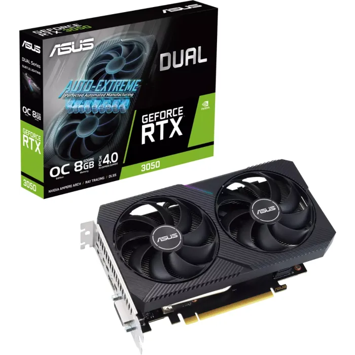 asus geforce rtx 3050 dual oc v2, 8gb gddr6, pci-e 4.0 dual-rtx3050-o8g-v2 - slika 1