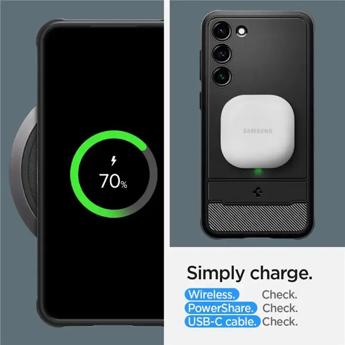 spigen rugged armor, zaštitna maska za telefon, crna - samsung galaxy s23+ - slika 3