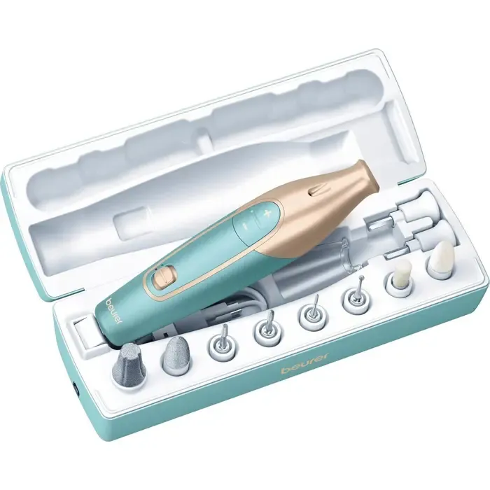 beurer mp 84 manicure/pedicure set, nail care (turquoise/gold) - slika 2