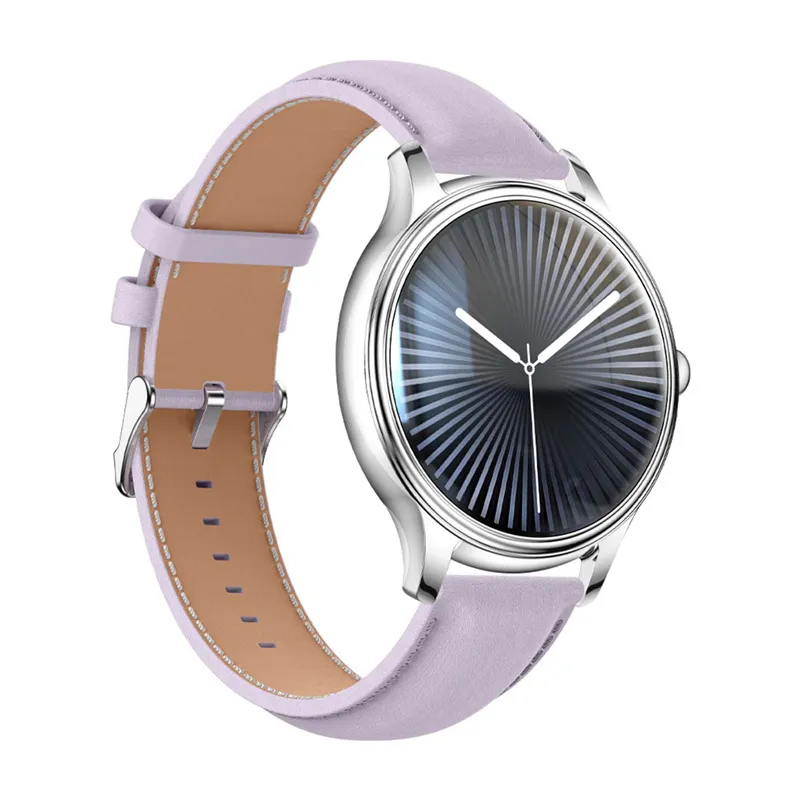 colmi l28 smart watch (silver-purple + purple leather strap) - slika 2