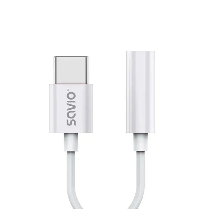usb type 3.1 c (m) – jack 3.5mm (f) audio adapter white savio ak-51 - slika 1