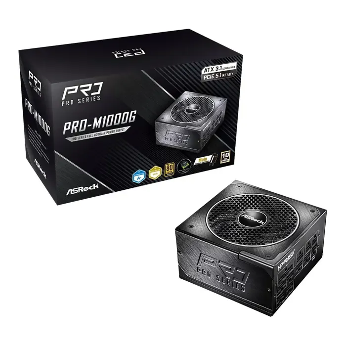 napajanje asrock pro-m1000g 1000w 80 plus gold - slika 1
